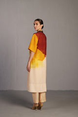 Diffuse Brown & Ochre Kurta Set