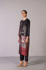 Horizon Grey & Maroon Kurta Set