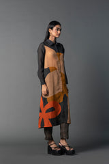 Array Bandhani Rust & Grey