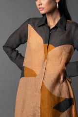 Array Bandhani Rust & Grey