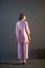 Mauve pink short kaftan tail set