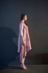 Mauve pink long kaftan tail set