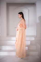 Pastel orange three piece linen set