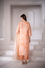 Pastel orange three piece linen set