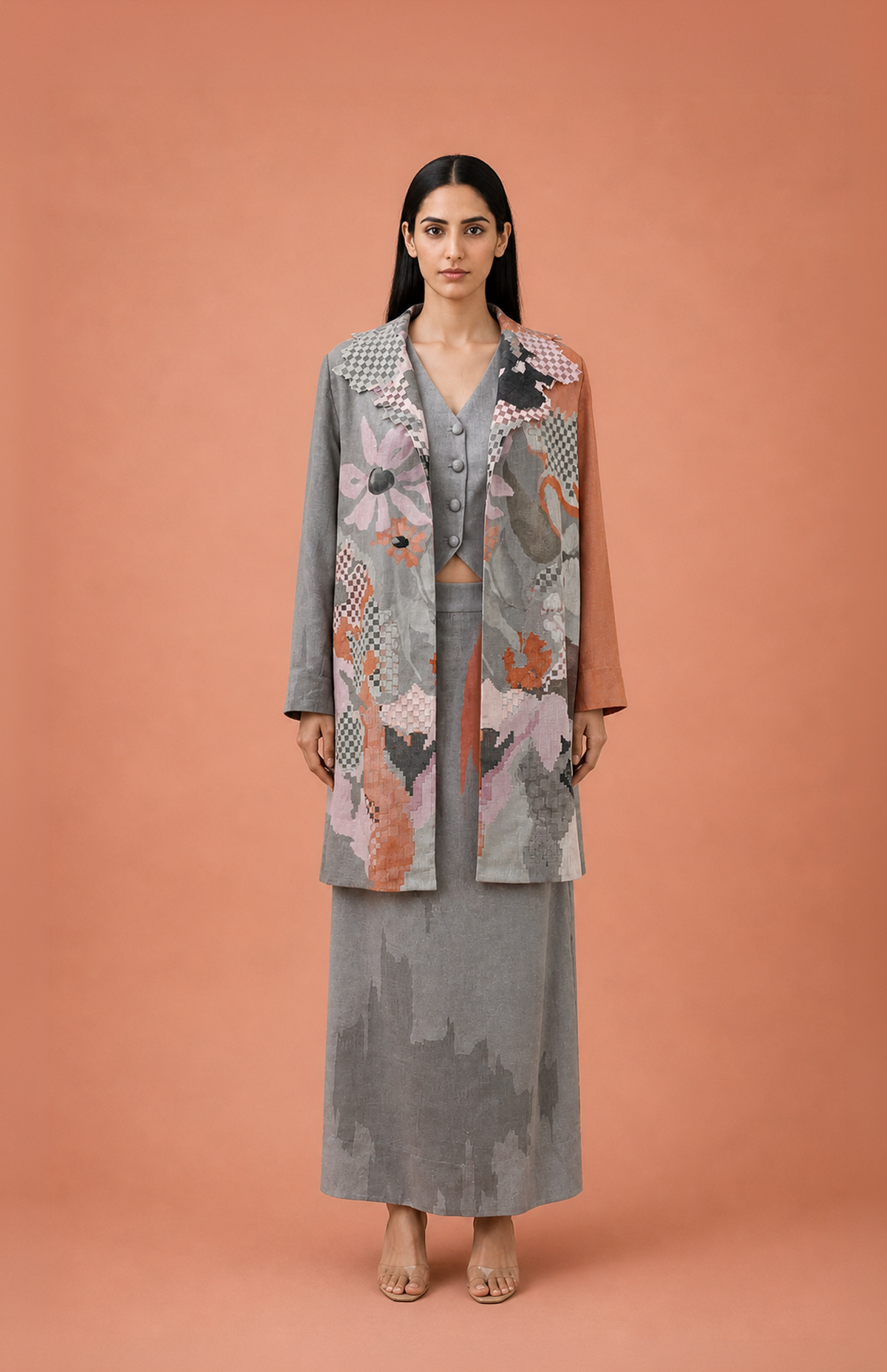 Ikat Cutwork Layered Set