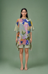 Ikat Cutwork Kaftan Shorts Set
