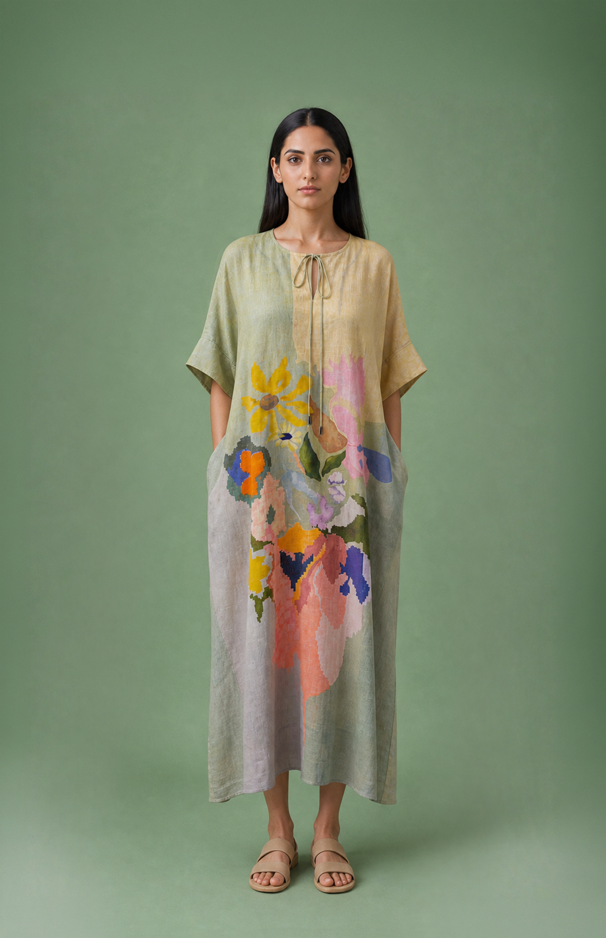 Ikat Kaftan Dress
