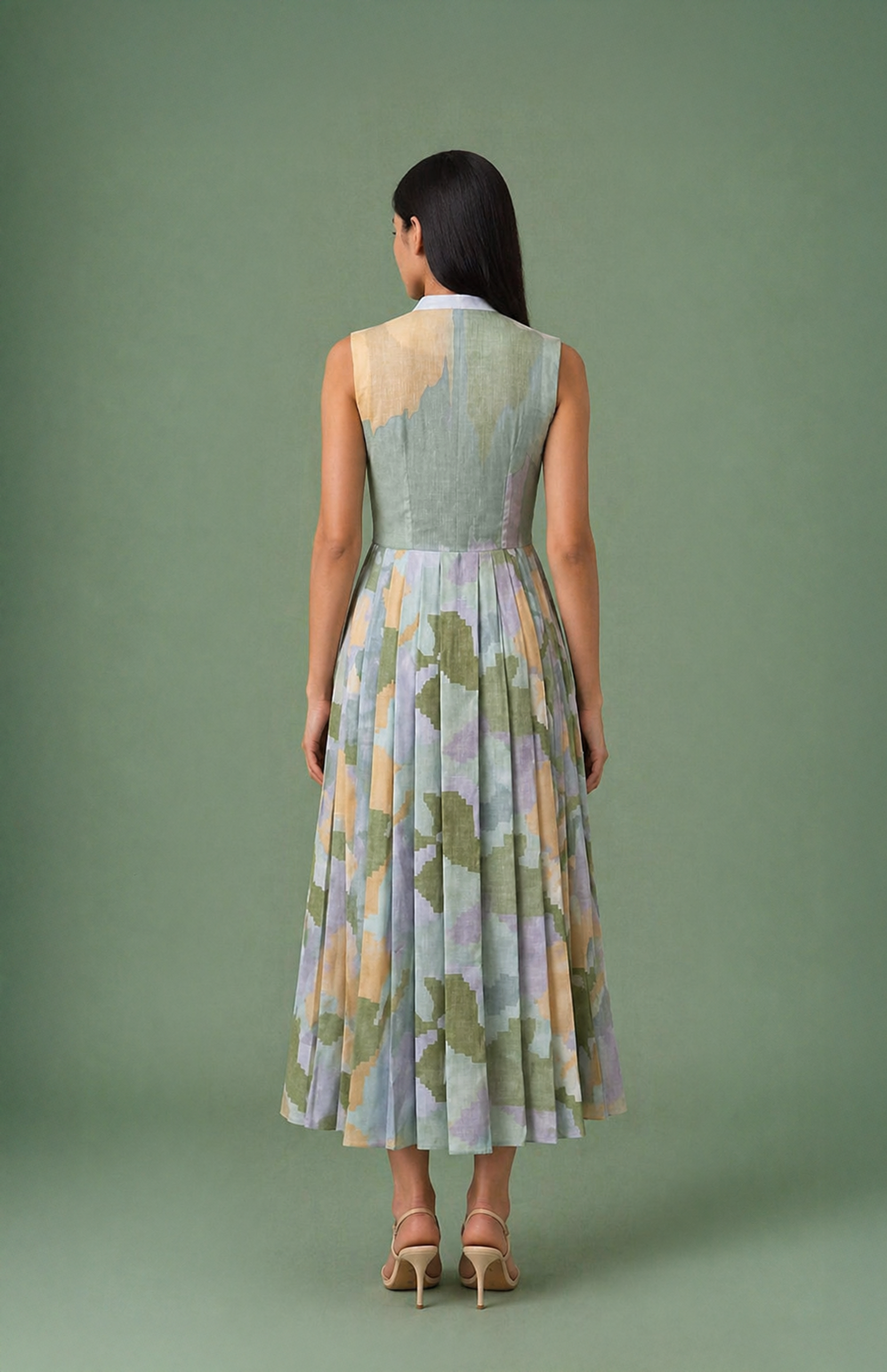 Ikat Pleated Dress