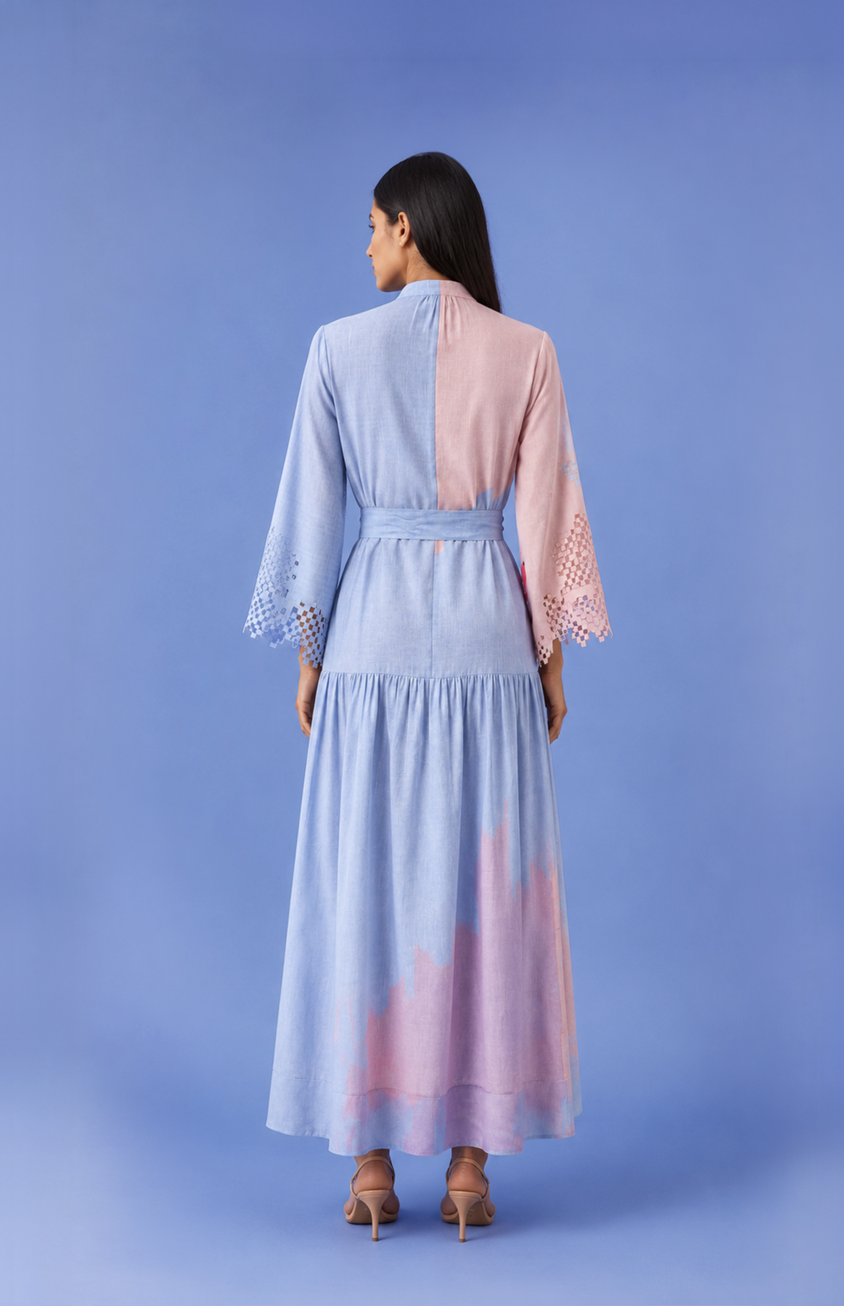 Ikat Cutwork Long Dress
