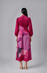 Vela Gathered Midi Dress