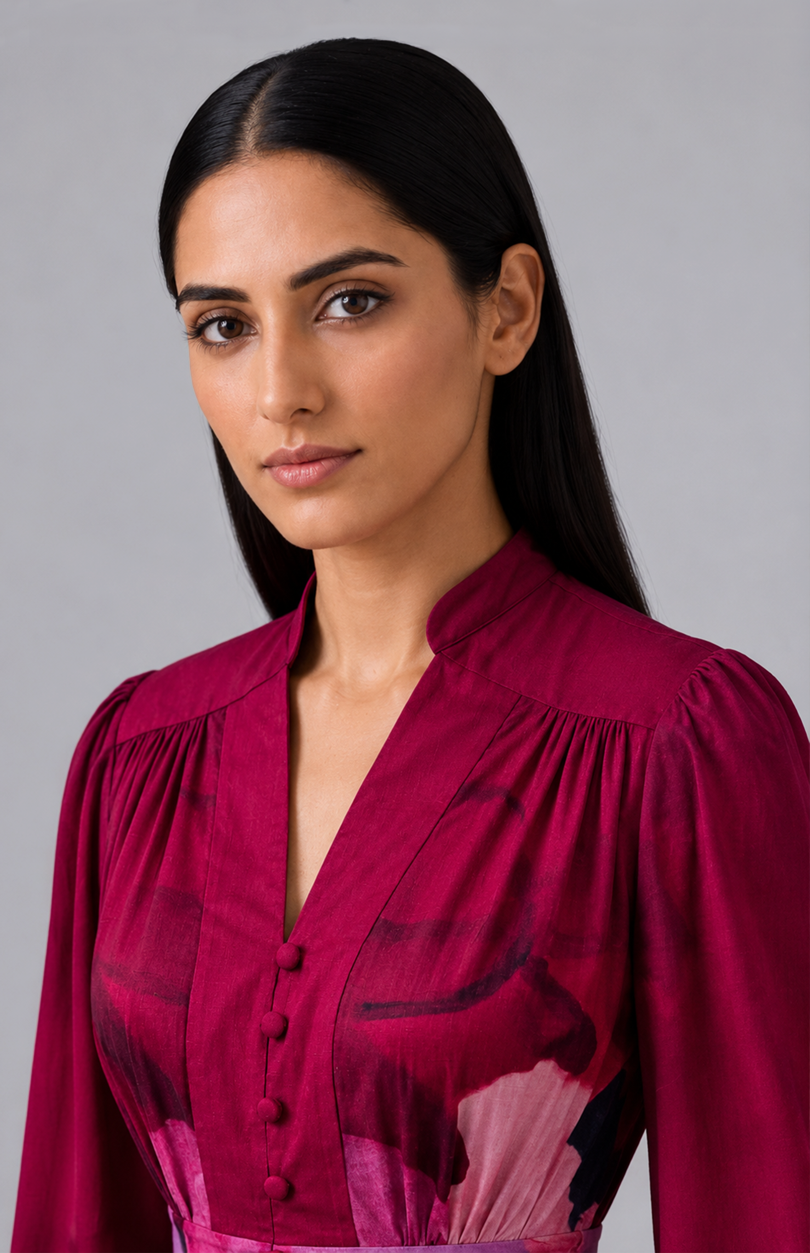Vela Gathered Midi Dress