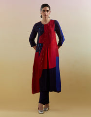 Zenith Navy & Red Kurta Set