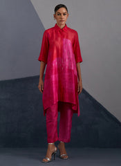 Omen Vermilion & Fuchsia Kurta Set