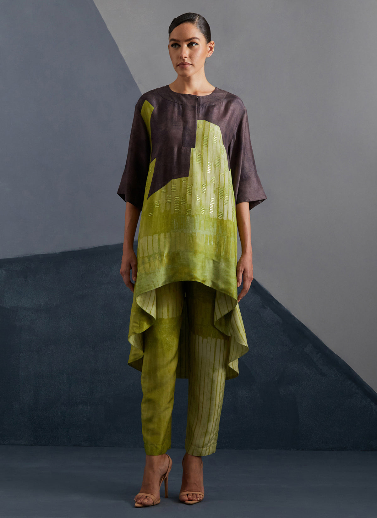 Omen Moss & Coffee Kurta Set