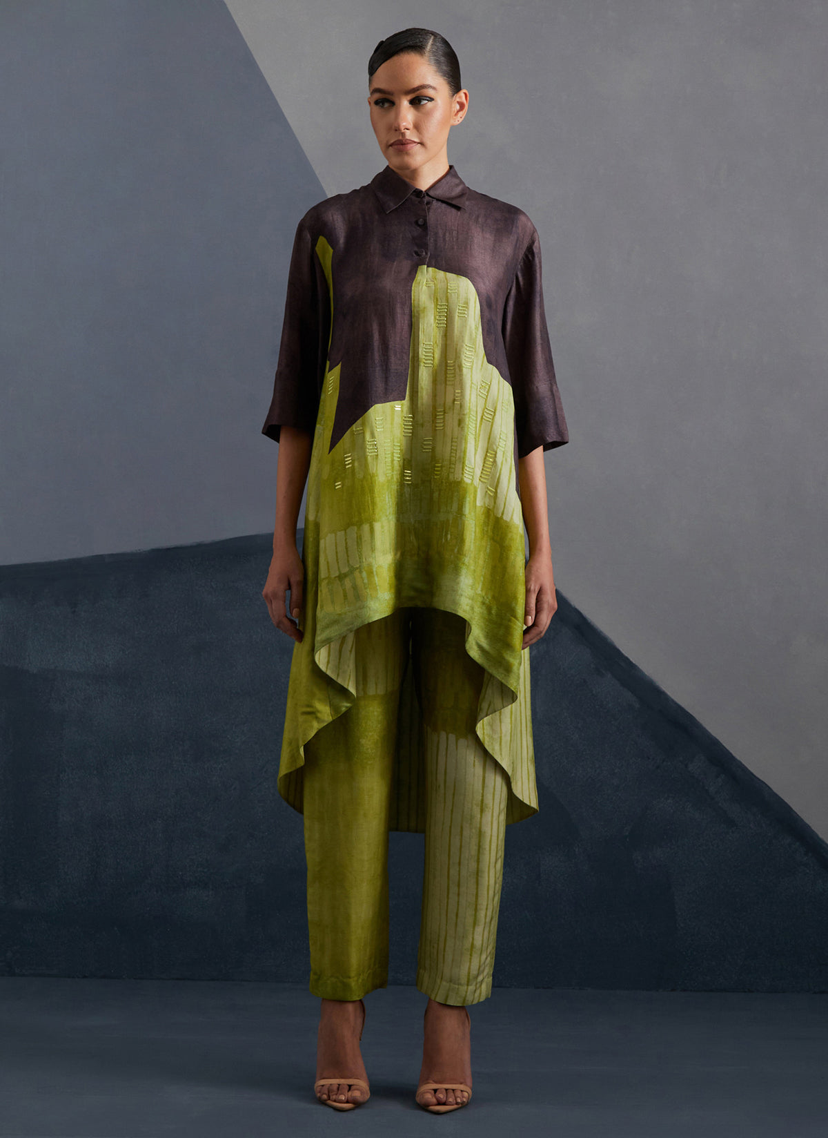 Omen Moss & Coffee Kurta Set