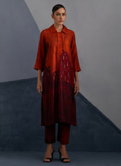 Omen Rust & Crimson Kurta Set