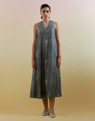 Scribe Indigo & Slate Halter Dress