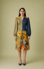 Ikat Cutwork Fitted Dress