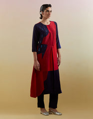 Zenith Navy & Red Kurta Set