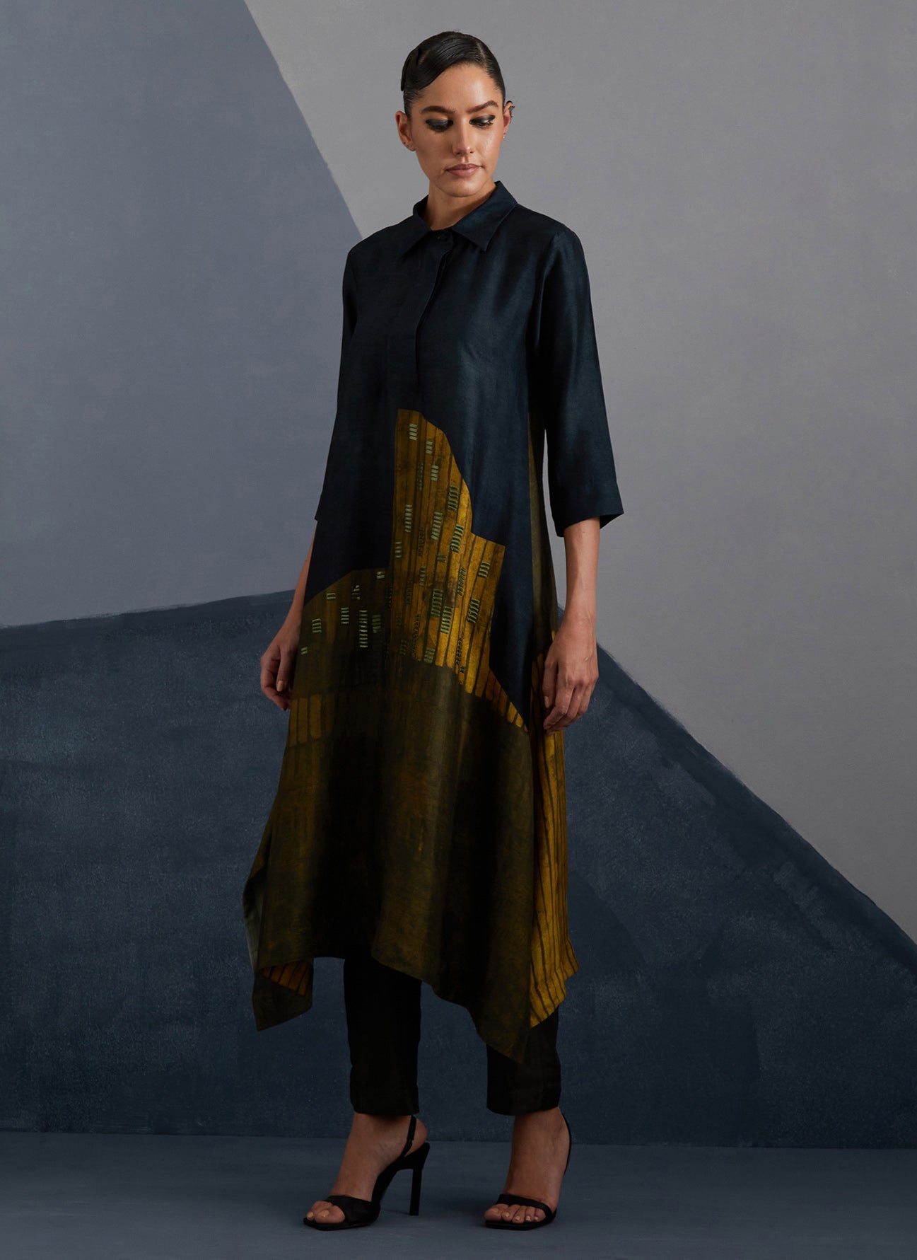 Omen Midnight & Gold Kurta Set