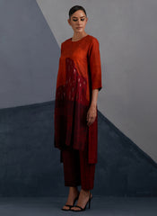 Omen Rust & Crimson Kurta Set