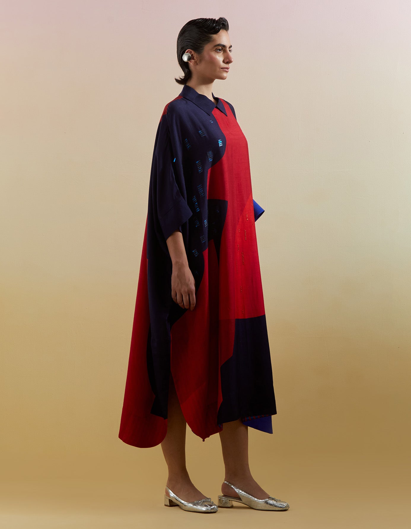 Zenith Navy & Red Kaftaan Set