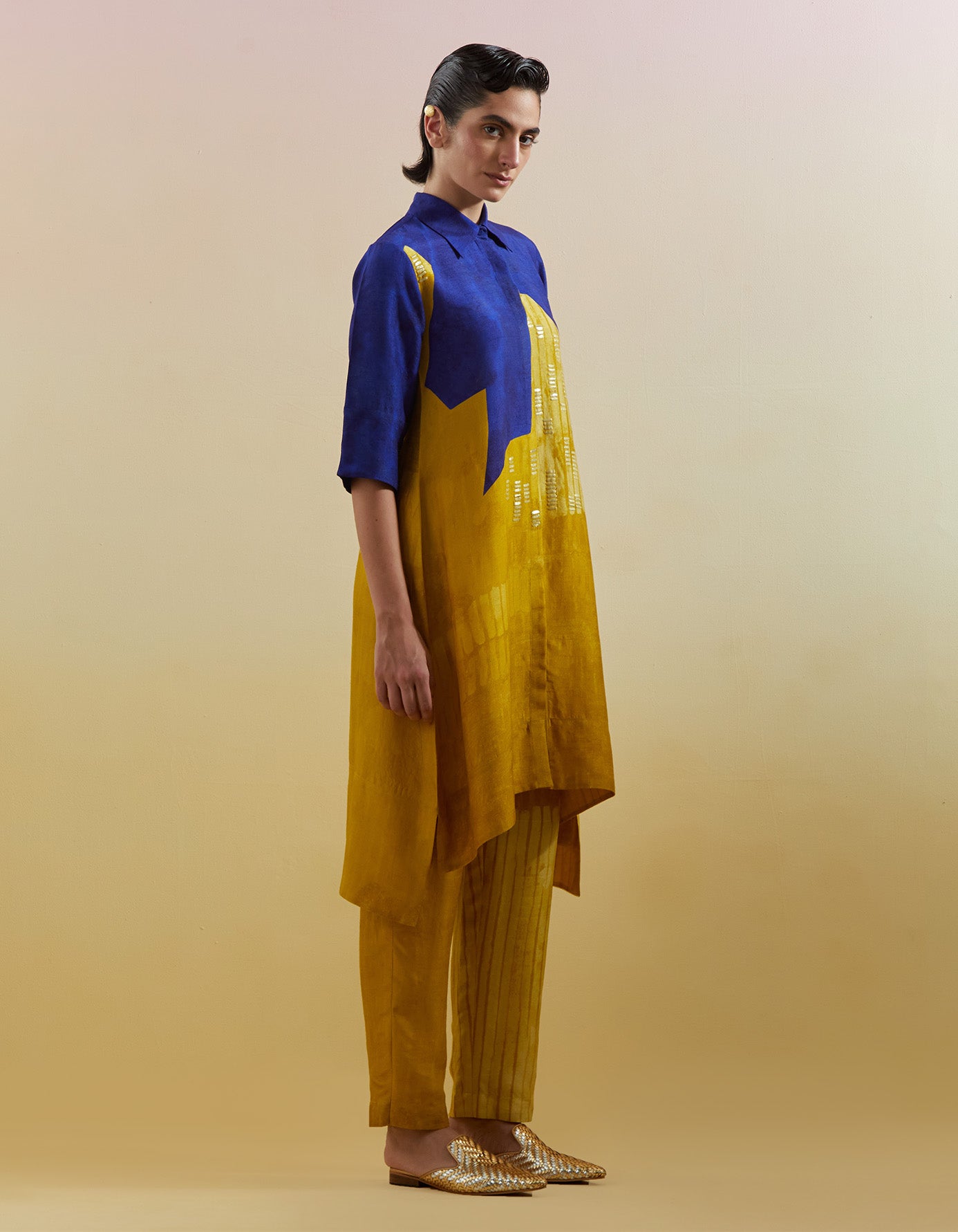 Omen Azure & Amber Kurta Set