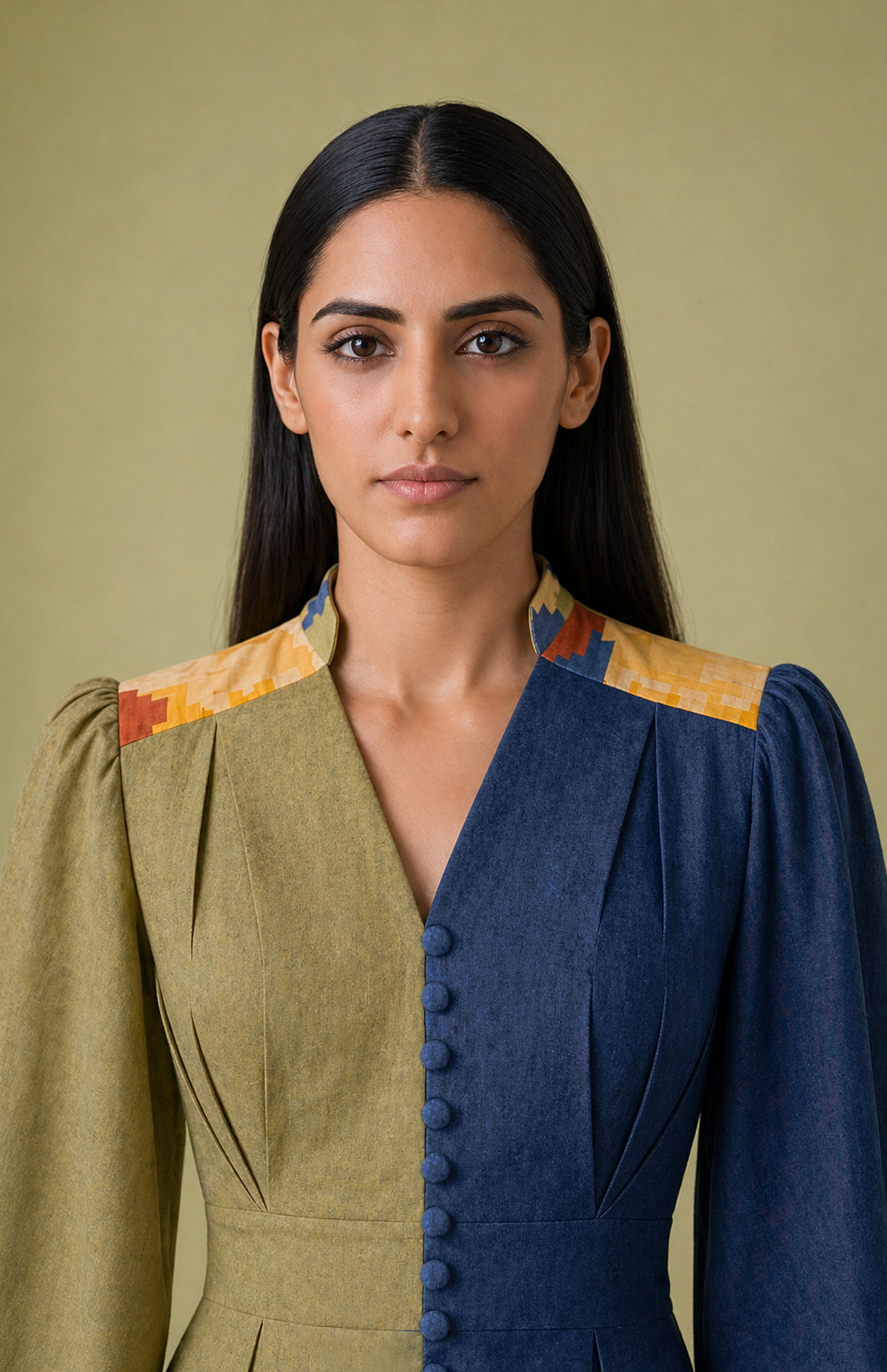Ikat Cutwork Fitted Dress