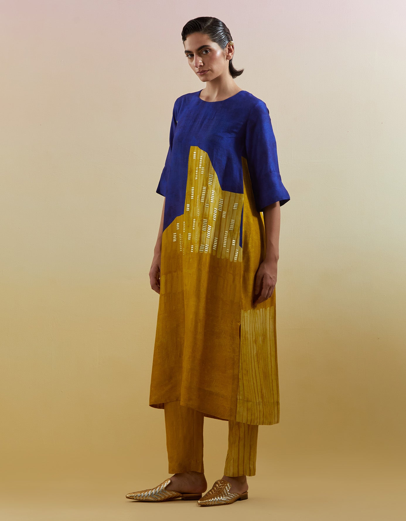 Omen Azure & Amber Kurta Set