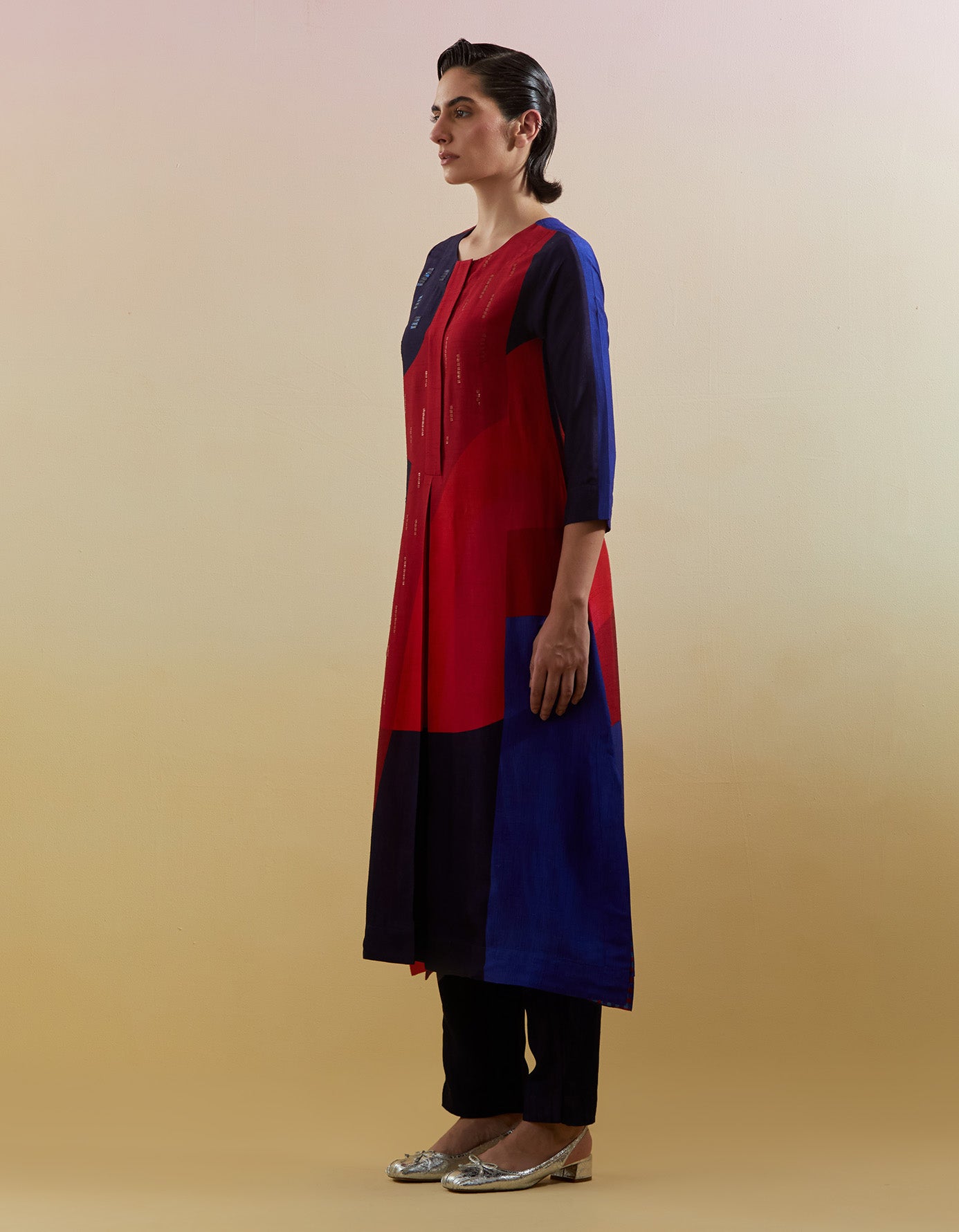 Zenith Navy & Red Kurta Set