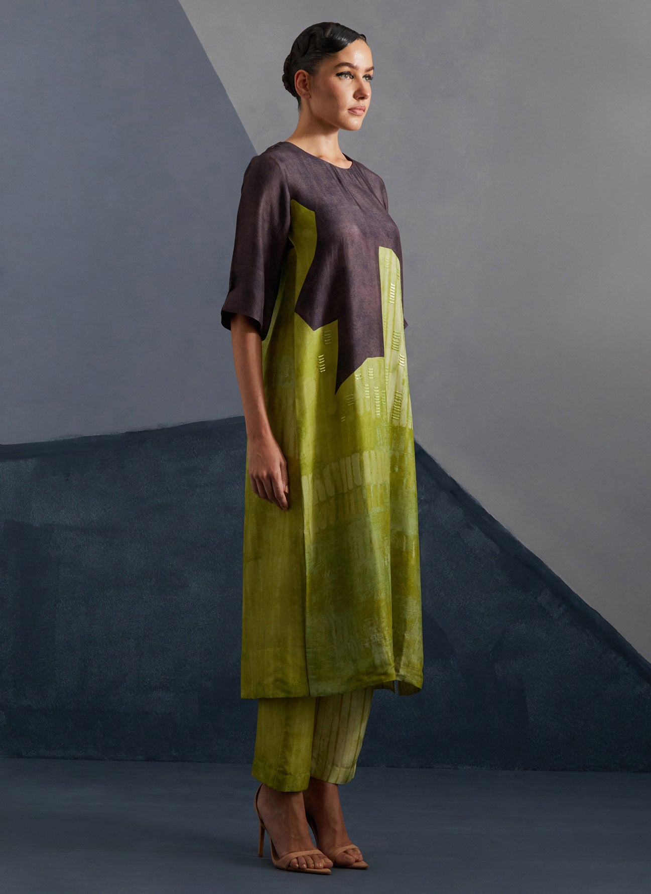 Omen Moss & Coffee Kurta Set