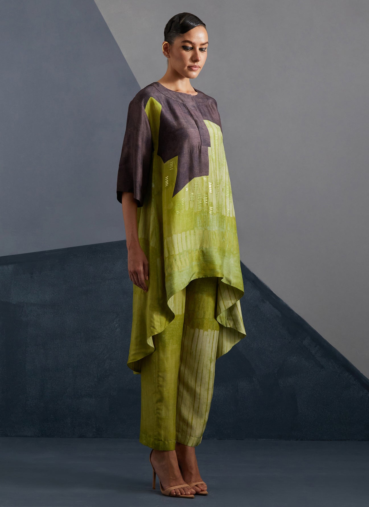 Omen Moss & Coffee Kurta Set