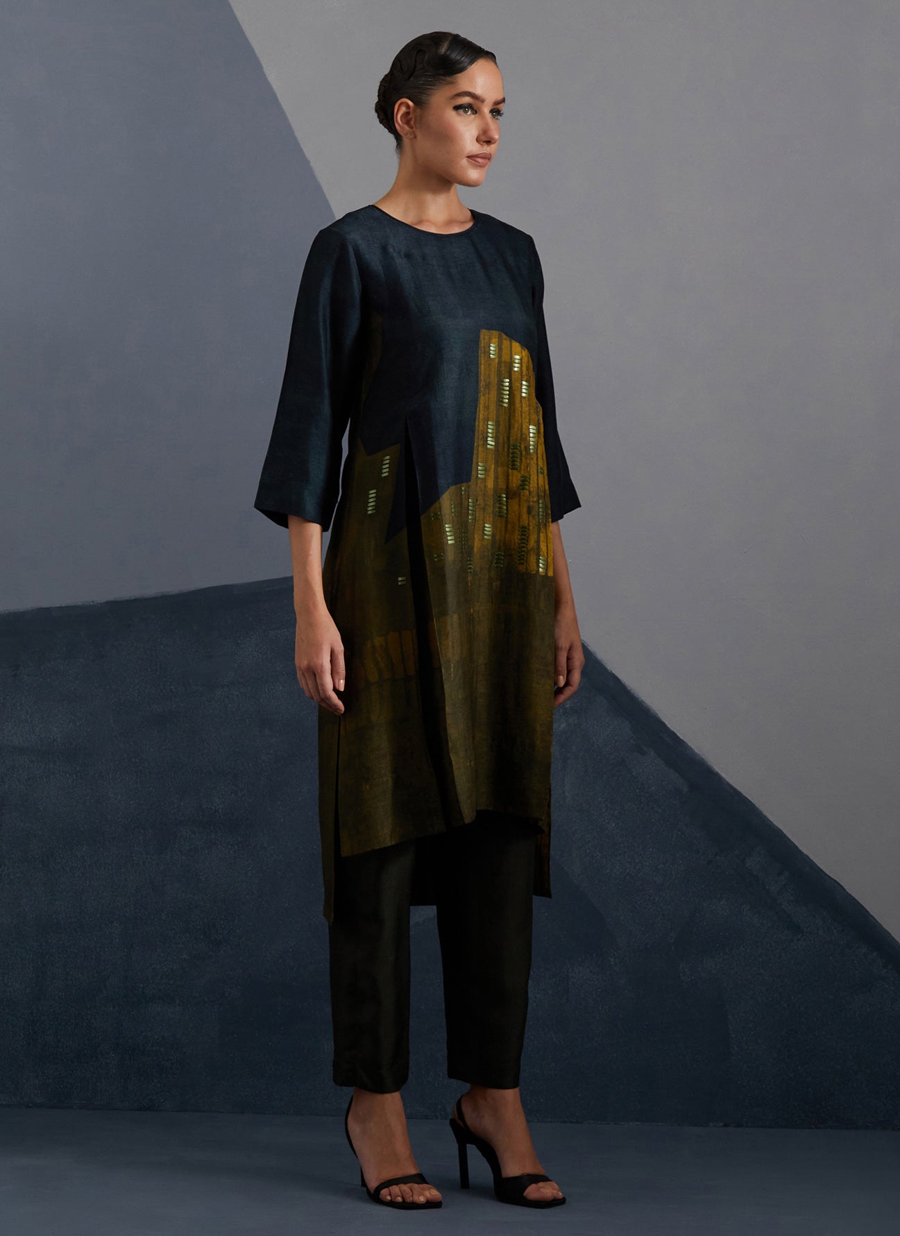 Omen Midnight & Gold Kurta Set