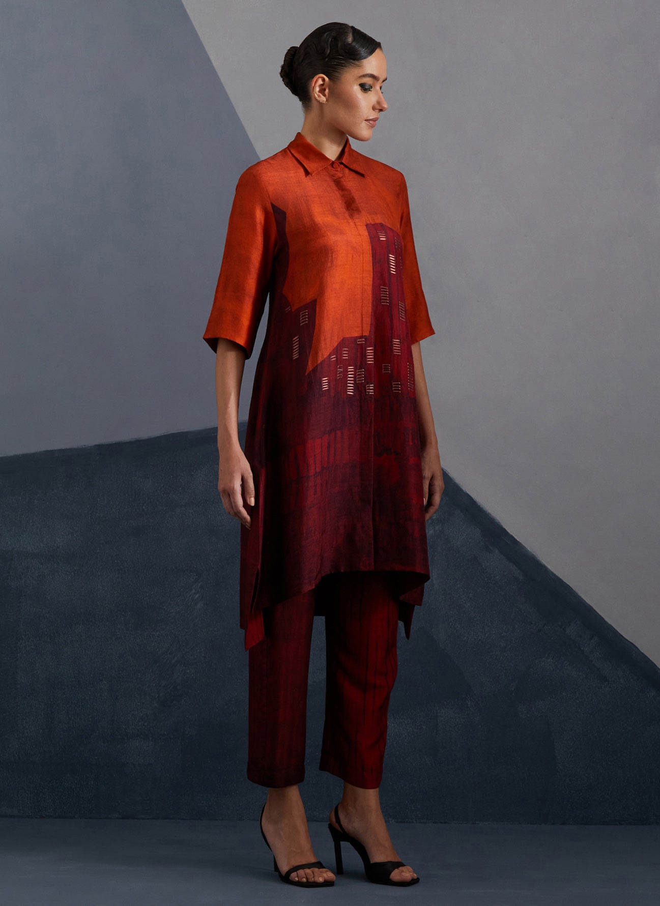 Omen Rust & Crimson Kurta Set