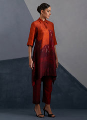 Omen Rust & Crimson Kurta Set