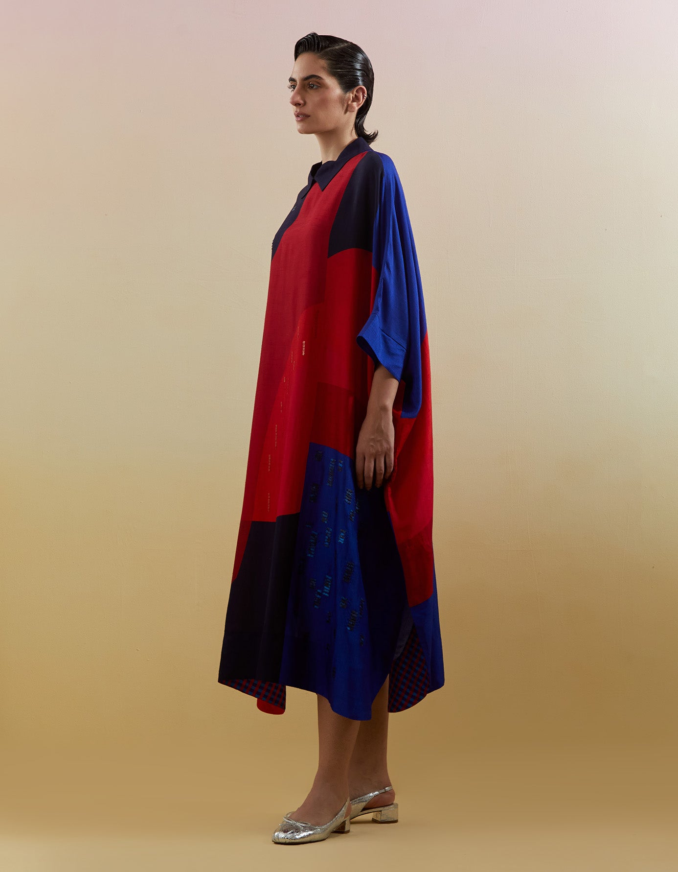 Zenith Navy & Red Kaftaan Set