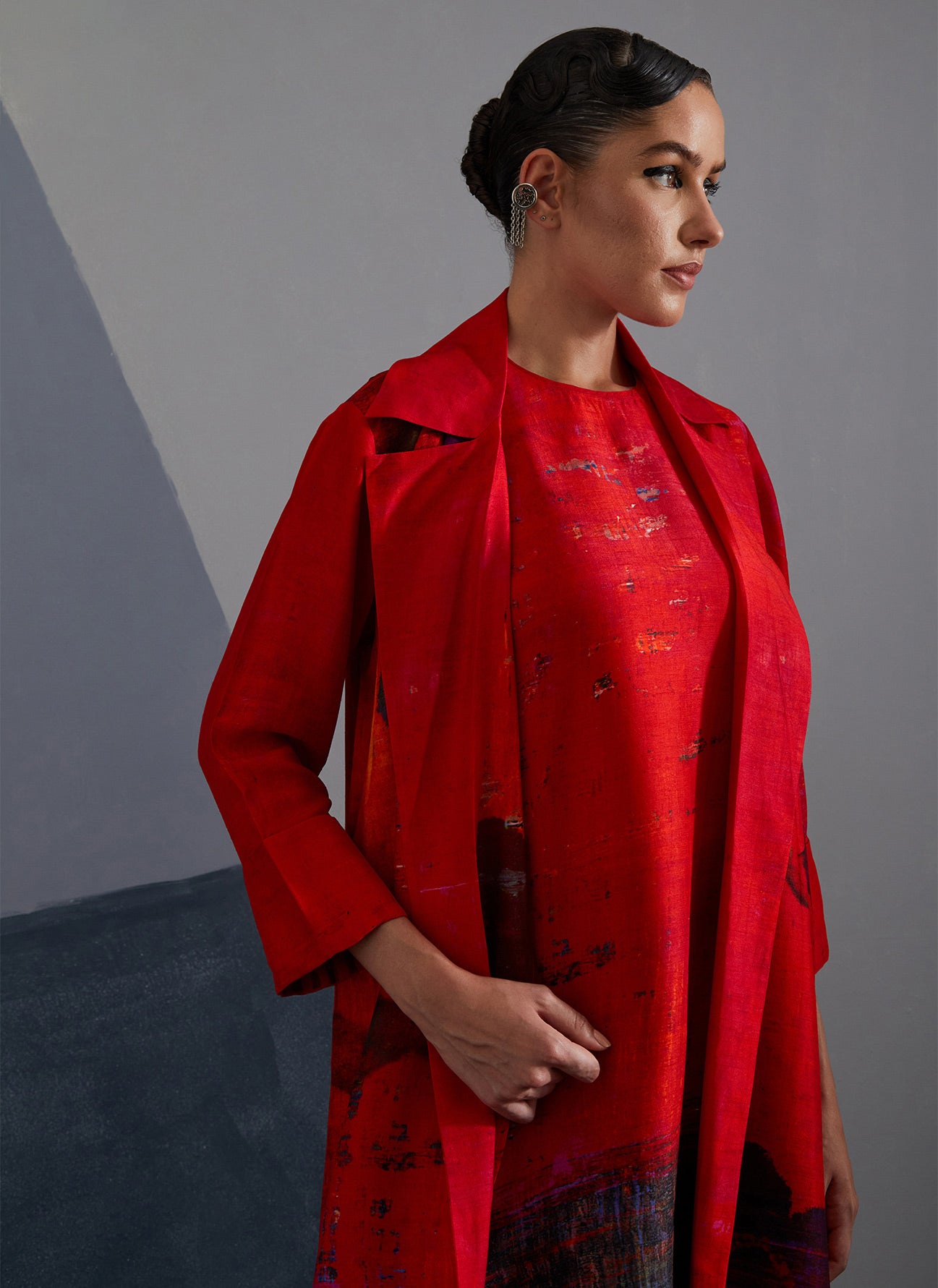 Vineyard Black & Ruby Jacket Set