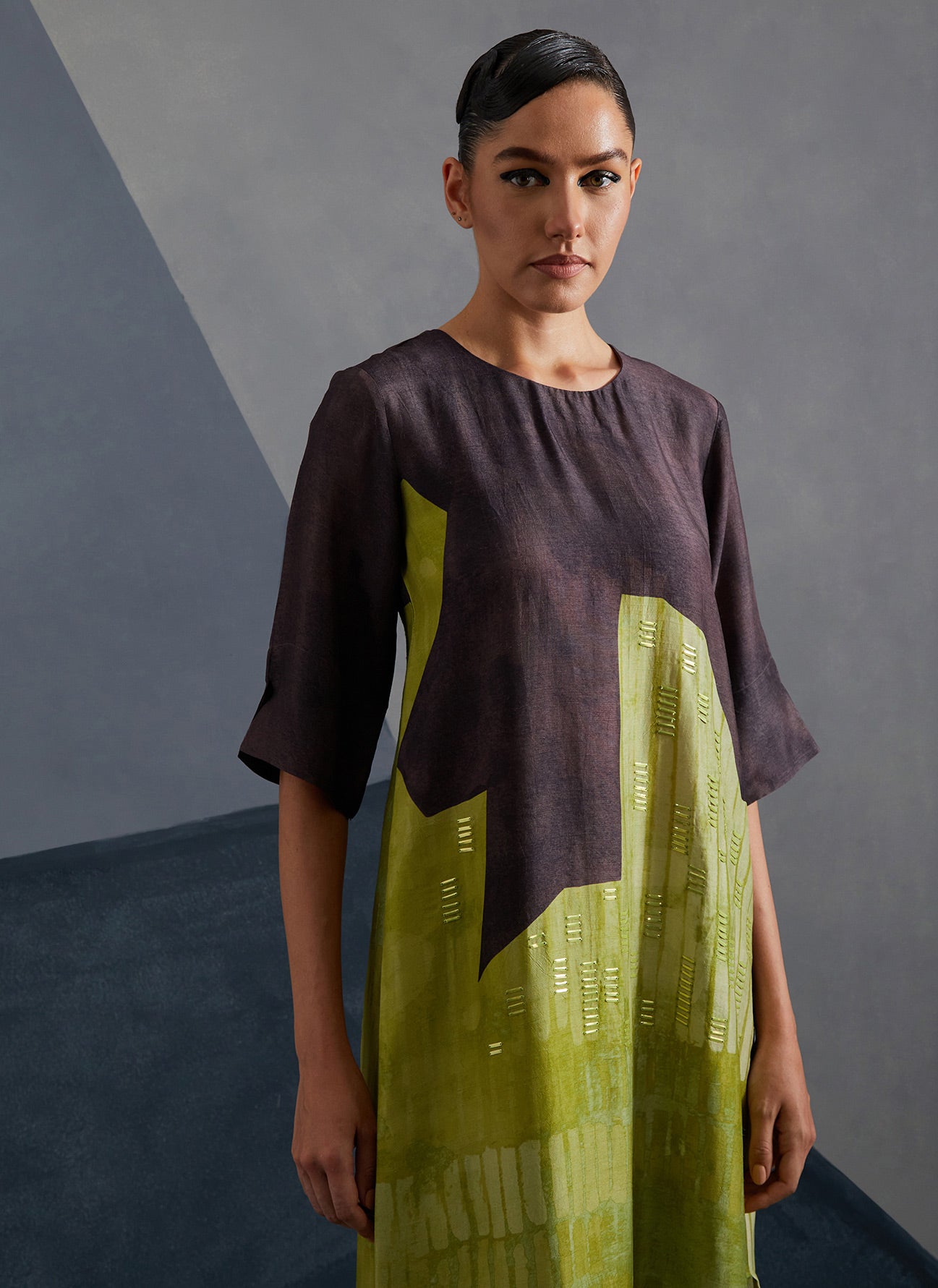 Omen Moss & Coffee Kurta Set