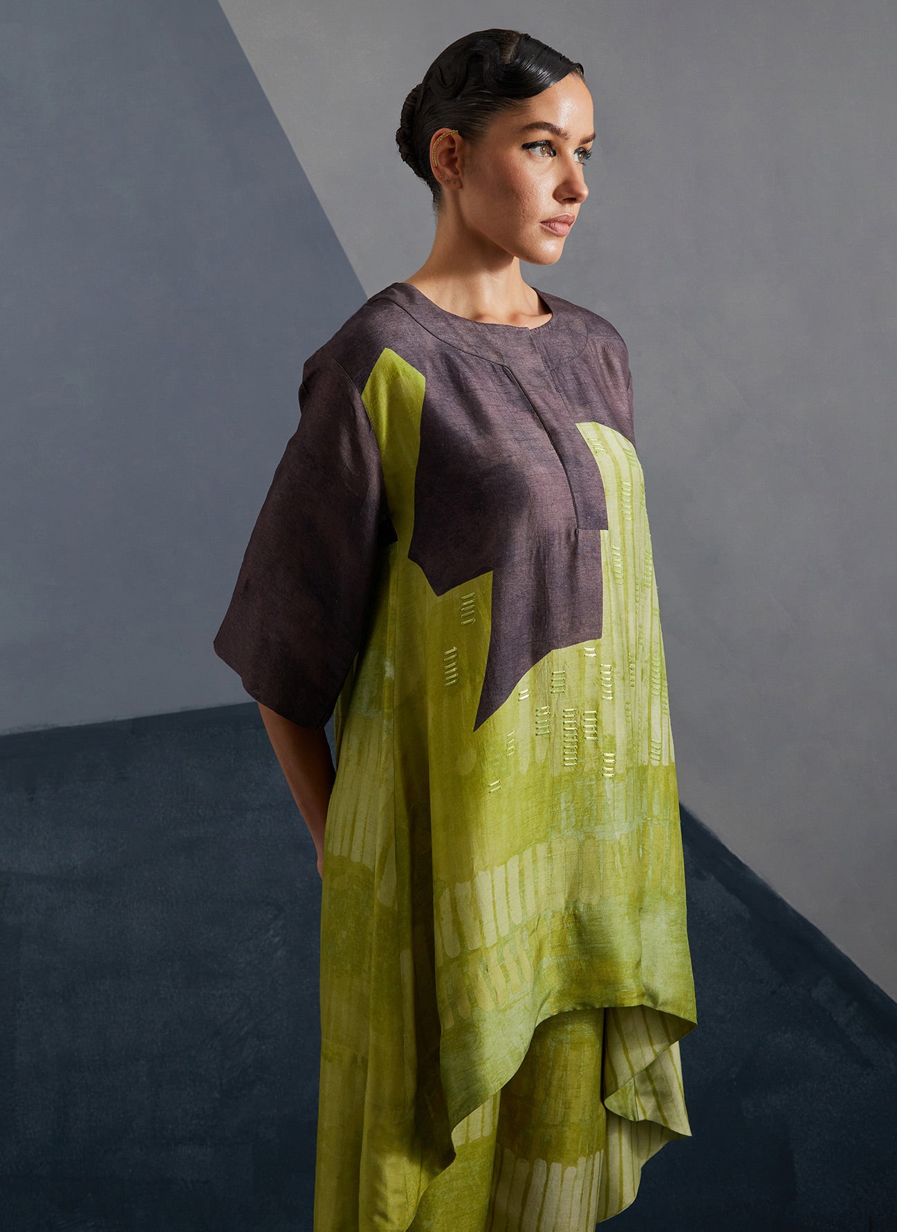 Omen Moss & Coffee Kurta Set