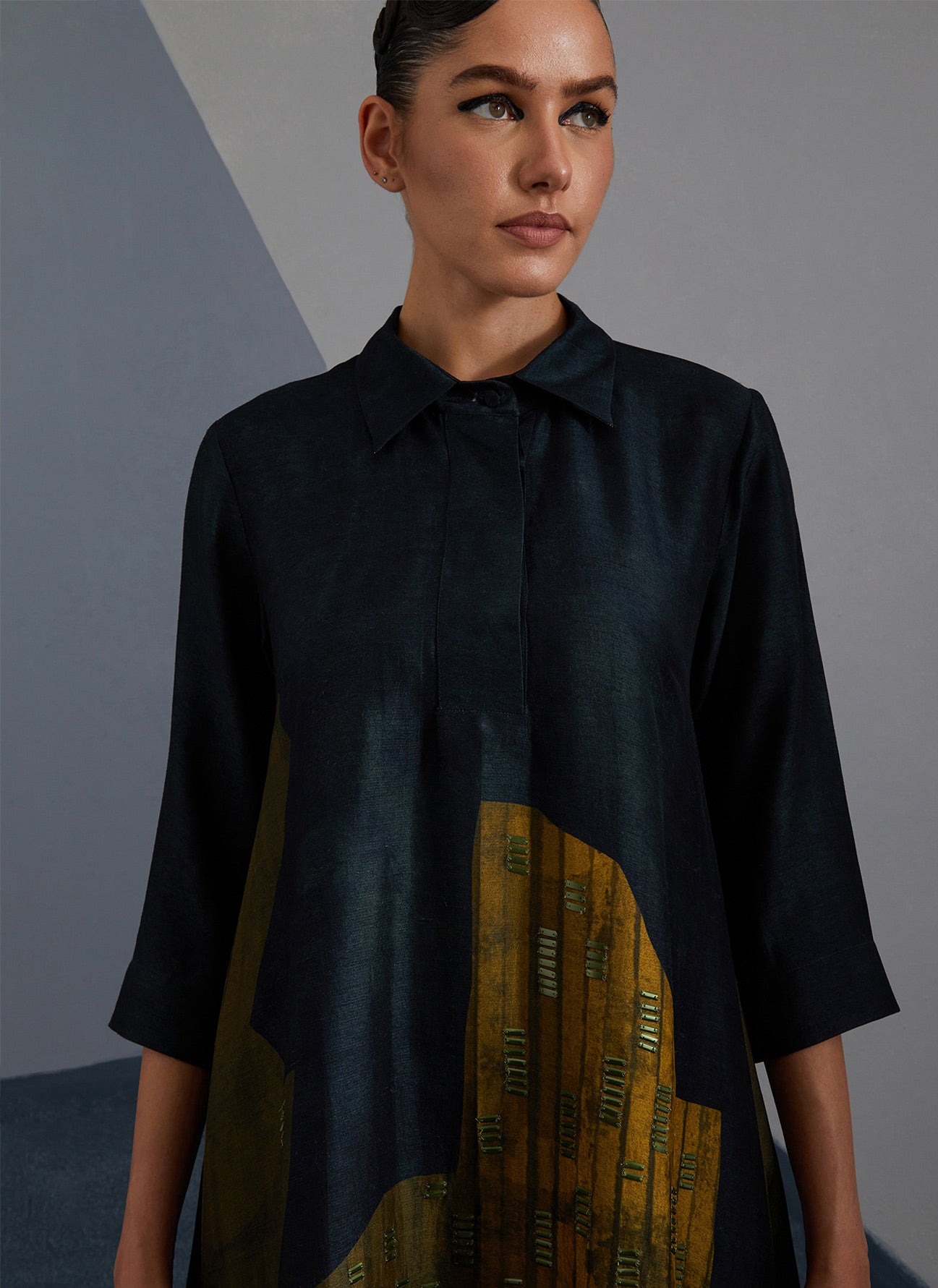 Omen Midnight & Gold Kurta Set