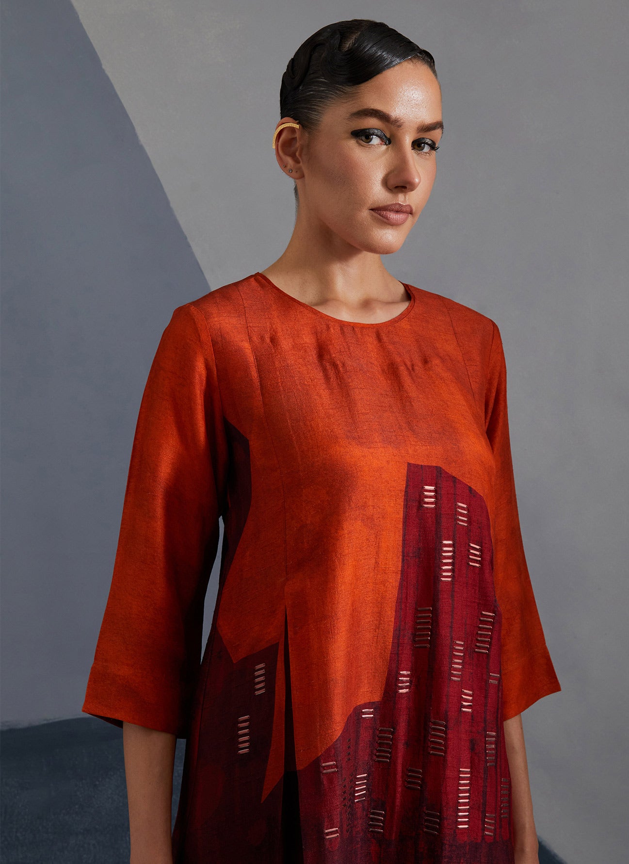 Omen Rust & Crimson Kurta Set