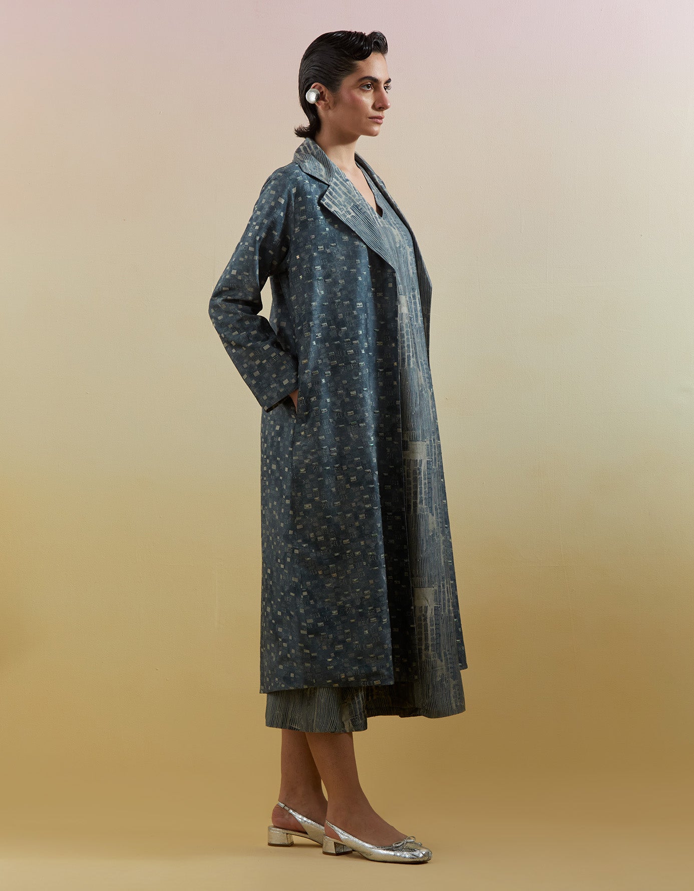 Scribe Indigo & Slate Dress (with Jacket)