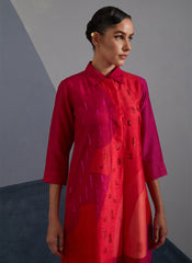 Zenith Vermilion & Fuchsia Kurta Set