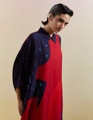 Zenith Navy & Red Kaftaan Set