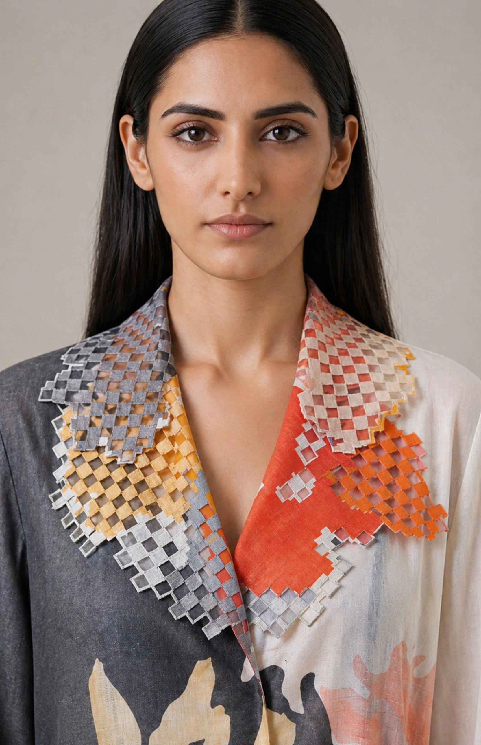 Ikat Cutwork Wrap Dress