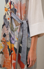 Ikat Cutwork Wrap Dress