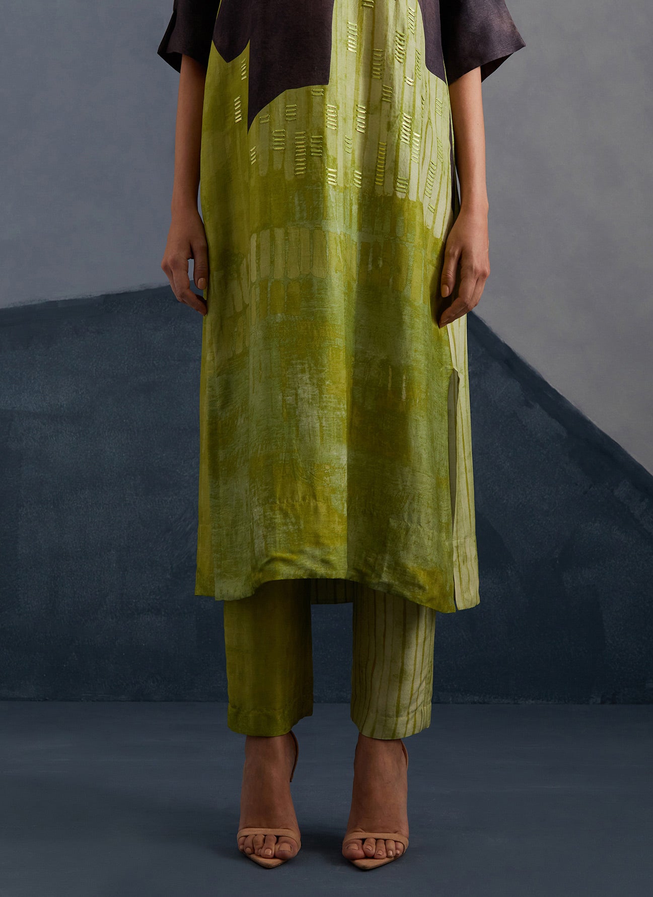 Omen Moss & Coffee Kurta Set