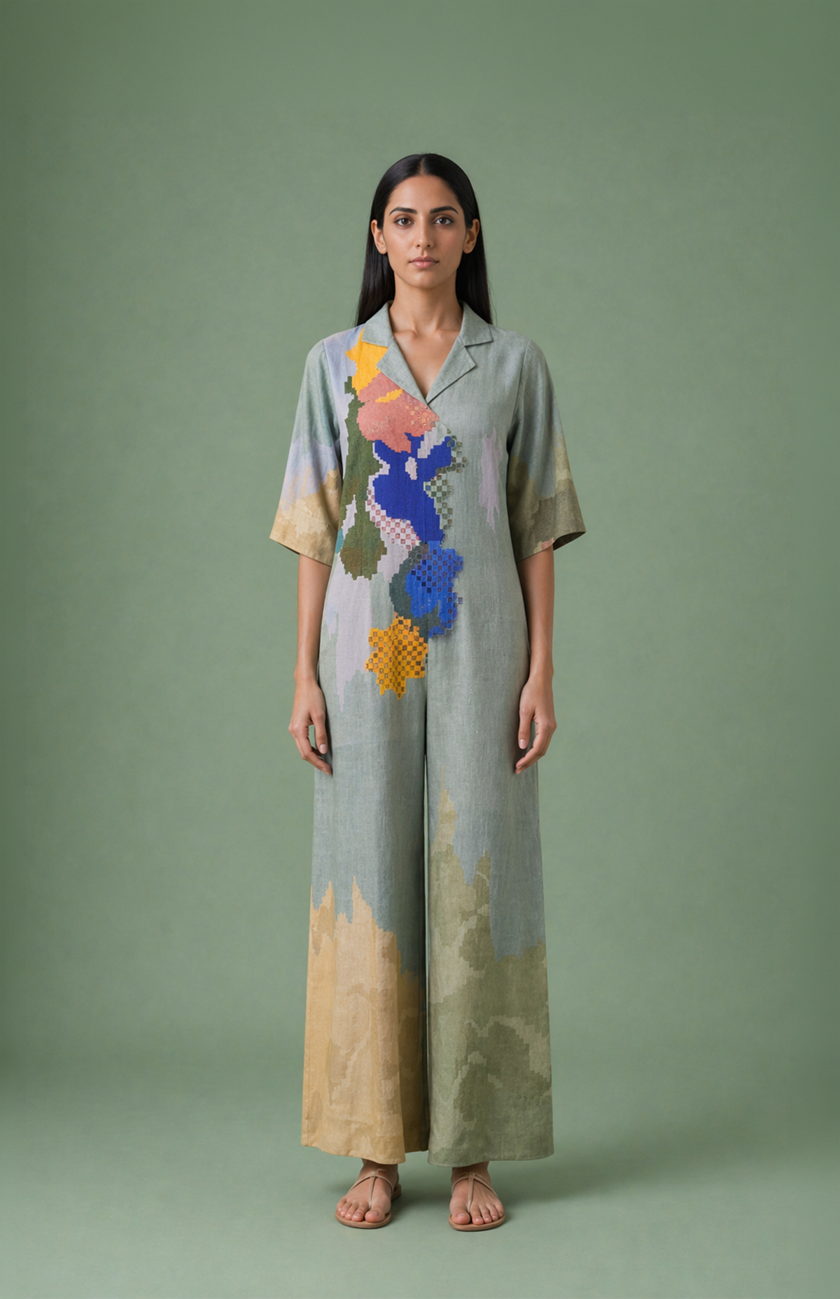 Ikat Cutwork Jumpsuit