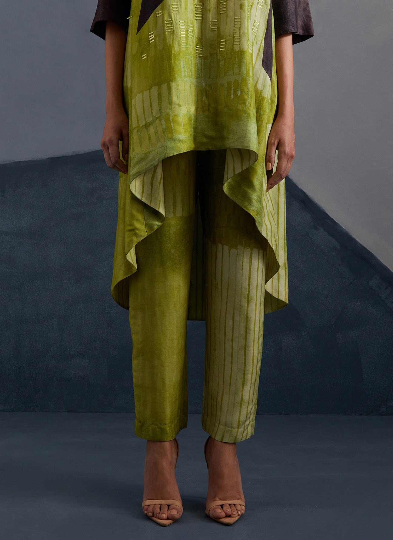 Omen Moss & Coffee Kurta Set