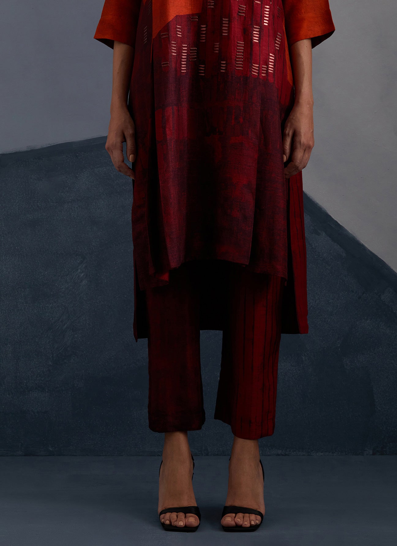 Omen Rust & Crimson Kurta Set